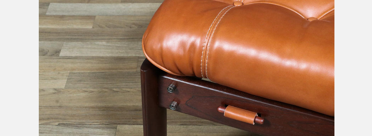 Brazilian Leather Stool MP-41 Series by Percival Lafer