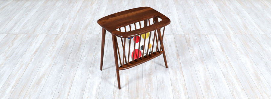 Arthur Umanoff Spindle Side Table with Magazine Rack for Washington Woodcraft