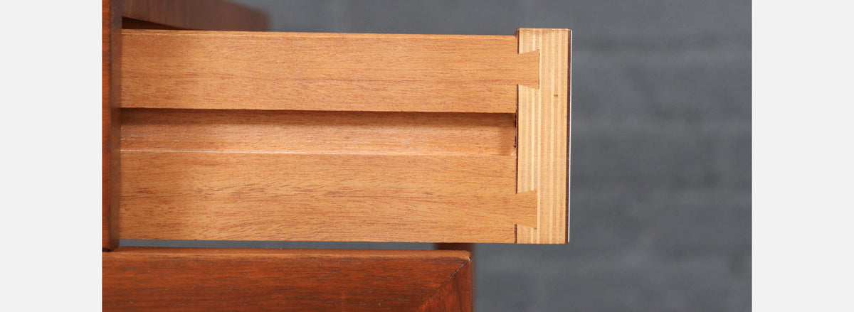 California Modern Slatted Walnut Side Tables by John Keal