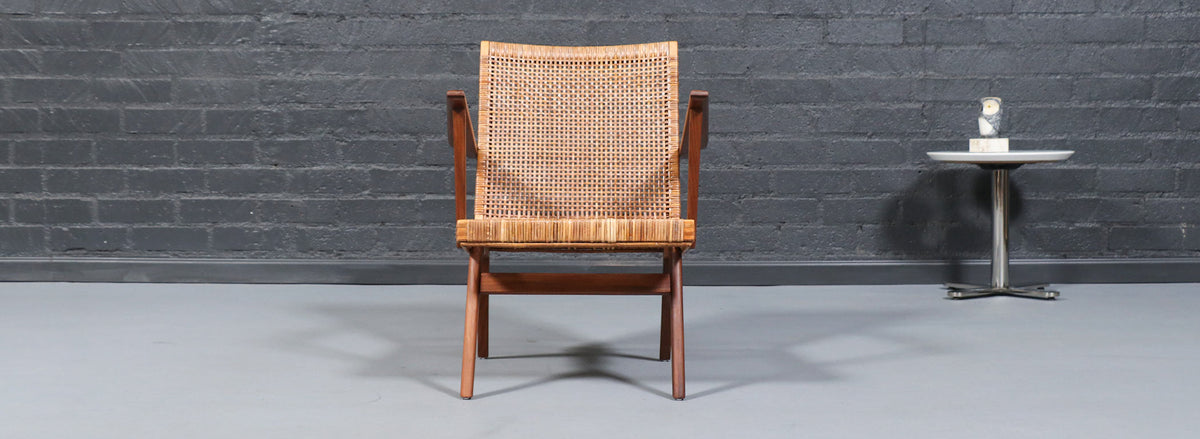 Mid-Century Dutch Modern Cane & Teak Lounge Chair