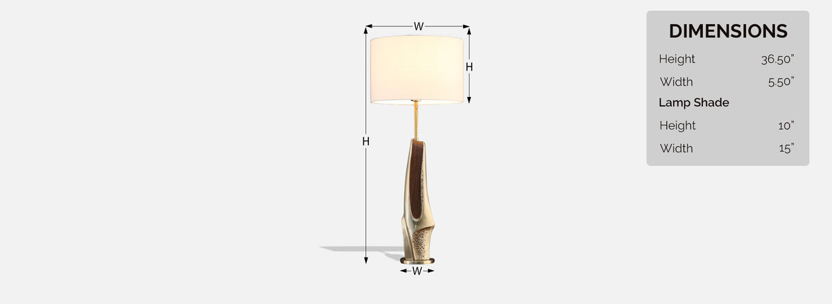 Mid-Century Modern Brutalist Table Lamp by Laurel