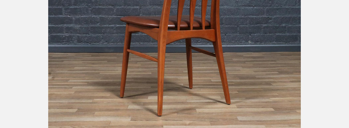 Niels Koefoed "Eva" Teak & Leather Dining Chairs for Koefoeds Hornslet
