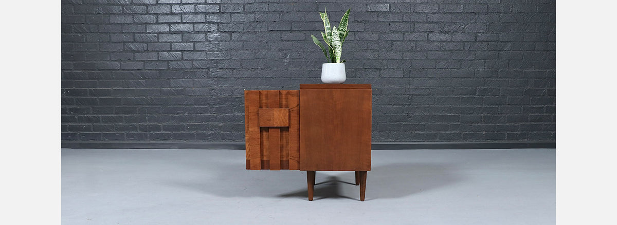 Single Mid-Century Brutalist Modern "Staccato" Night Stand by Lane