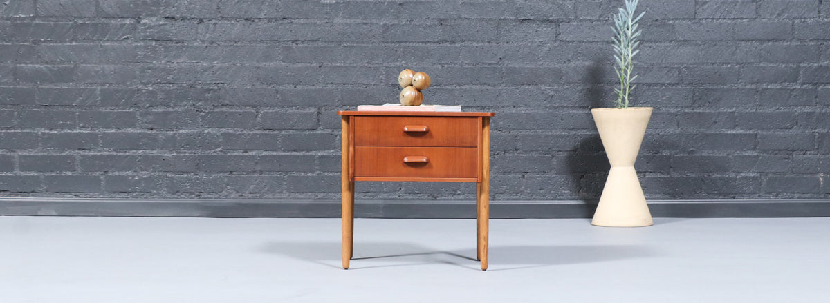 Sigfred Oman Teak & Oak Night Stands for Ølholm Møbelfabrik