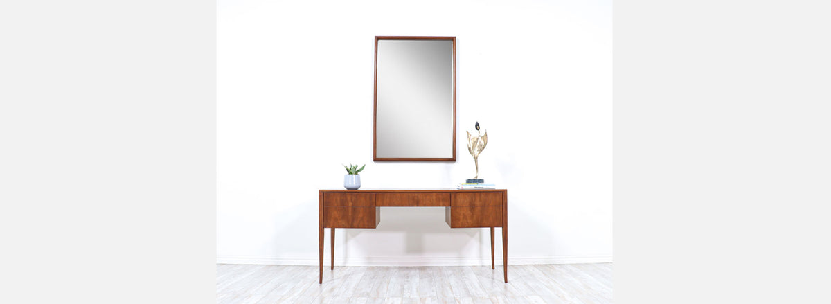 John Keal Wall-Hanging Sculpted Mirror for Brown Saltman