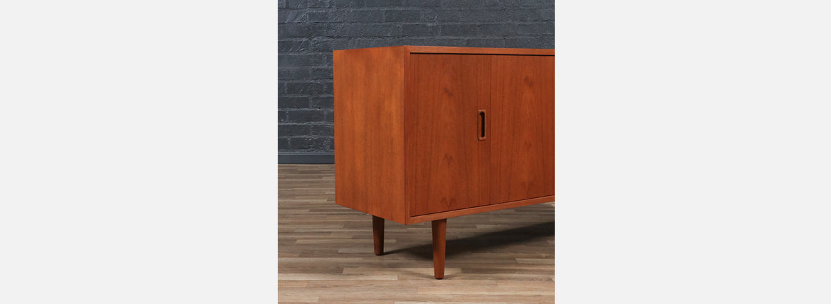Carlo Jensen Bi-Folding Door Teak Credenza for Hundevad & Co.