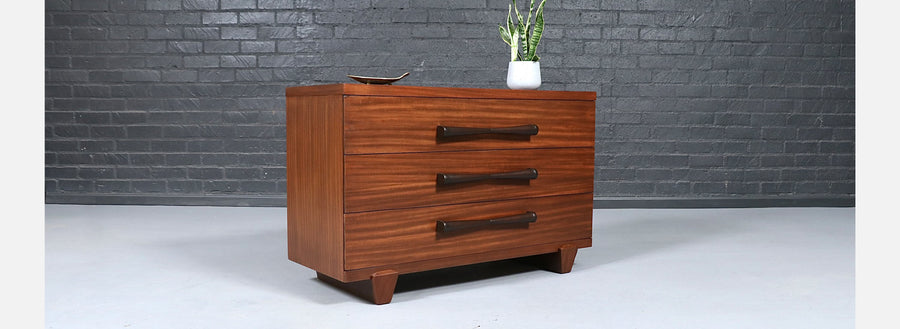Mid Century Modern 3-Drawer Dresser w/ Bowtie Handles