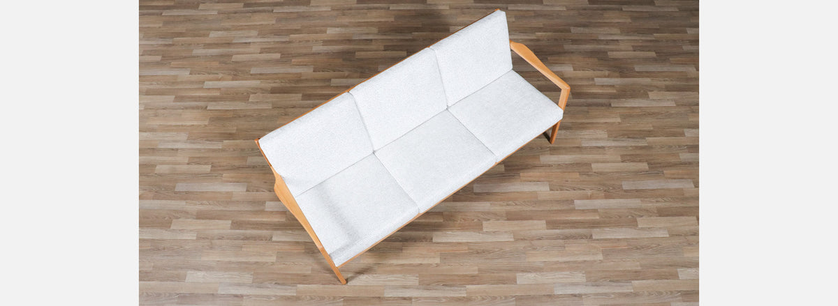 Folke Ohlsson Model “Tema 1” Beechwood Sofa for Dux