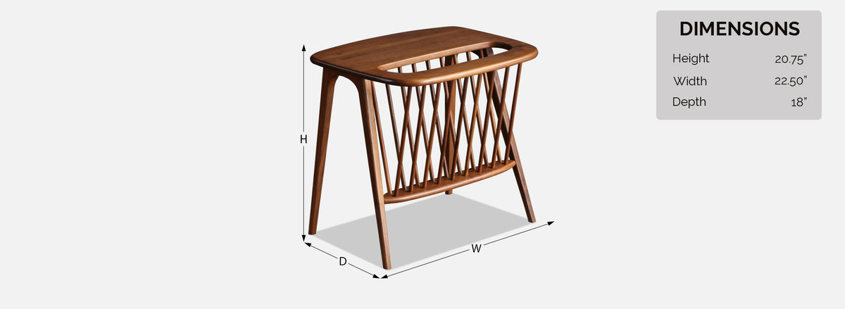 Arthur Umanoff Spindle Side Table w/ Magazine Shelf