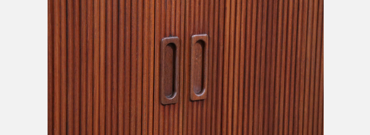 Danish Modern Tambour-Door Bookshelf by Lyby Mobler 