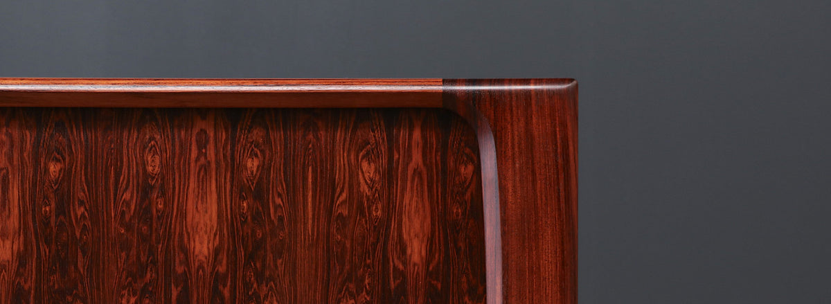 Danish Modern Tambour-Door Rosewood Credenza by Bernhard Pedersen