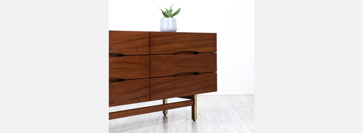 American of Martinsville Dresser with Brass Accents