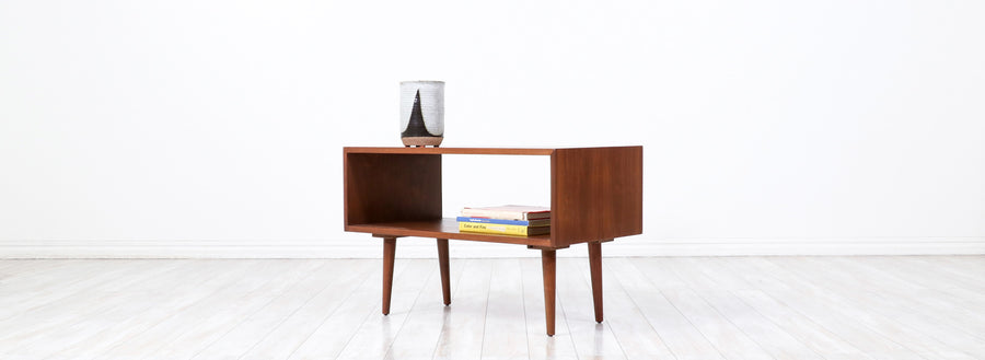 California Modern Walnut Side Table by Milo Baughman