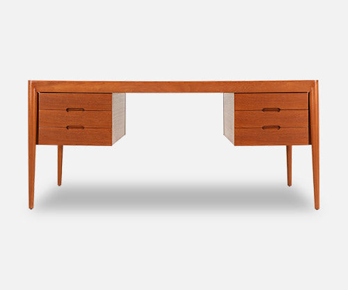Erik Riisager Hansen Executive Teak Desk for Haslev Møbelsnedkeri