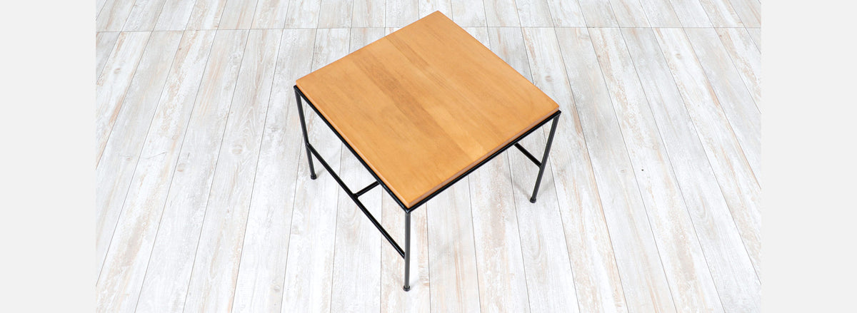 Paul McCobb "Planner Group" Maple Side Table with Iron Base for Winchendon Furniture