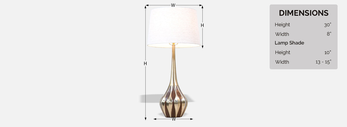 Mid-Century Sculpted Brass Tables Lamp by Laurel