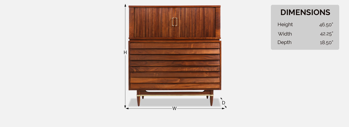 Merton L. Gershun Tambour-Door Chest of Drawers by American of Martinsville