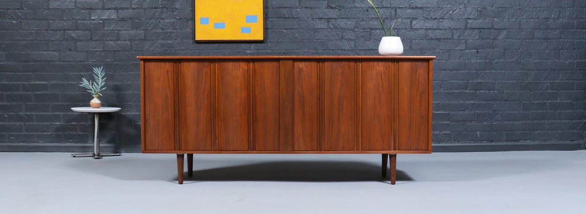 Mid-Century Californian Modern Tambour-Door Credenza by Barzilay