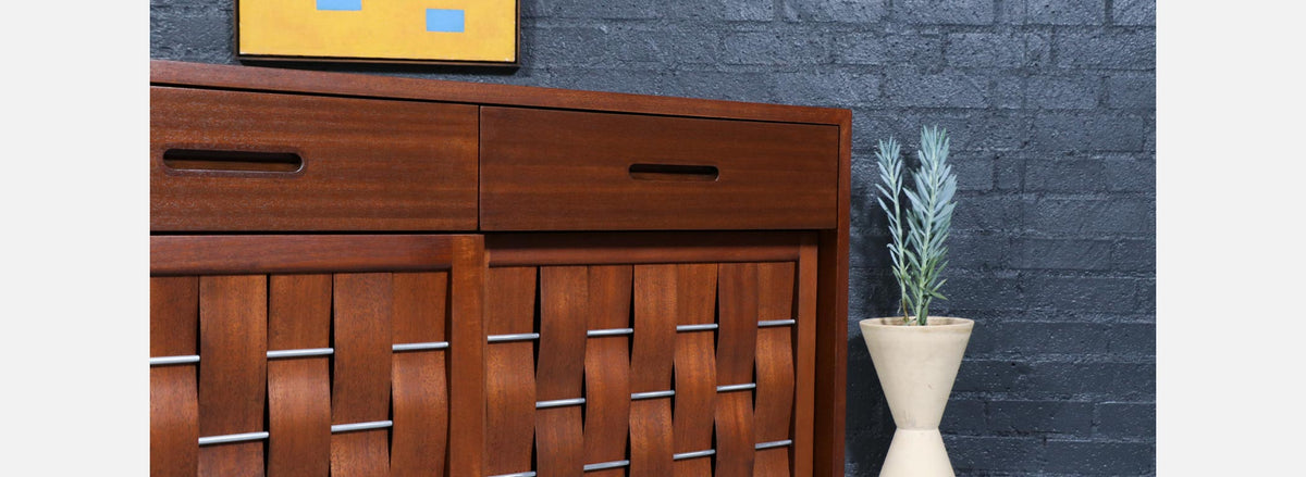 Edward J. Wormley Woven Front Cabinet for Dunbar