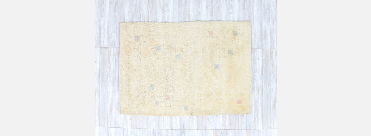 Danish Modern Hand-Knotted Tan Wool Rug by Rya