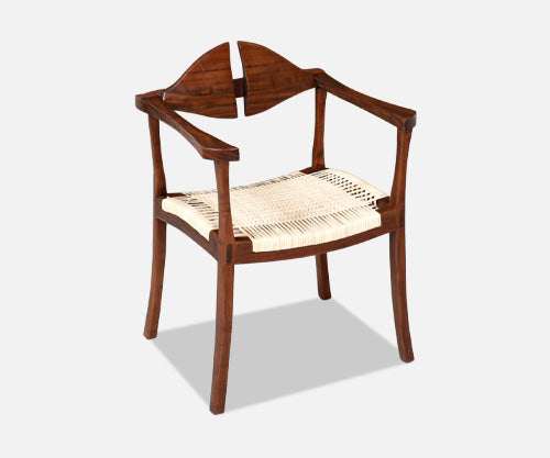 California Modern Walnut & Cane Arm Chair by Gene L. Hackleman