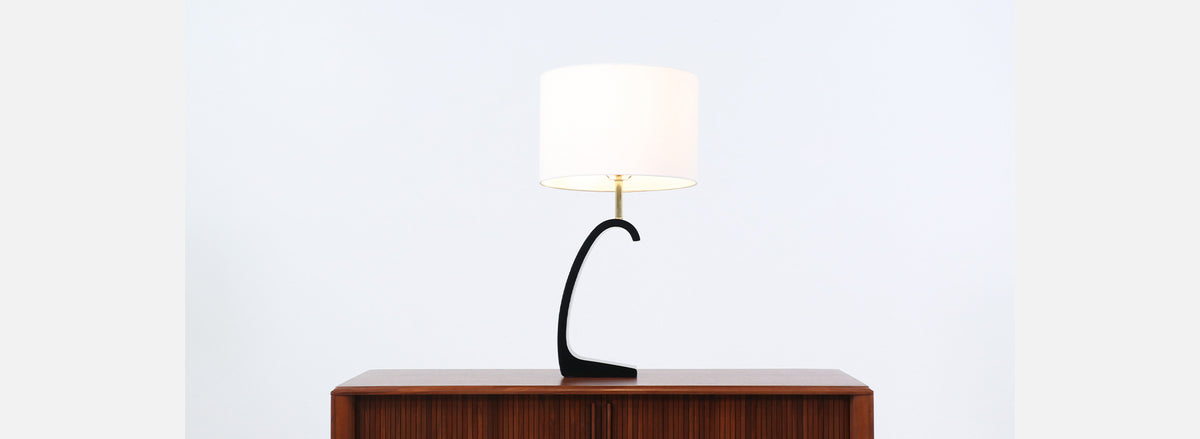 California Modern Sculpted Ebony Table Lamp by Modeline of CA