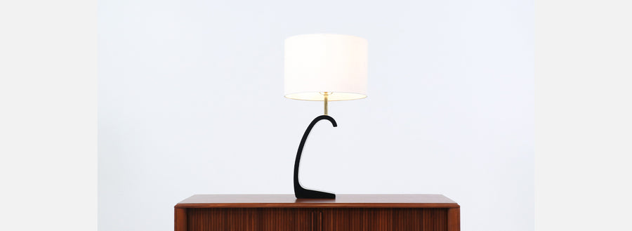 California Modern Sculpted Ebony Table Lamp by Modeline of CA