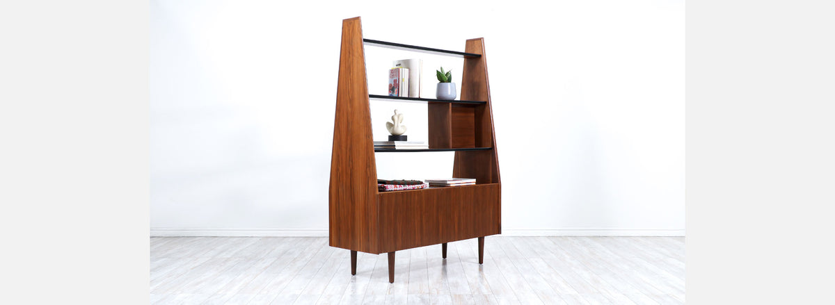 Merton L. Gershun Pyramid Bookshelf with Tambour-Doors for Dillingham