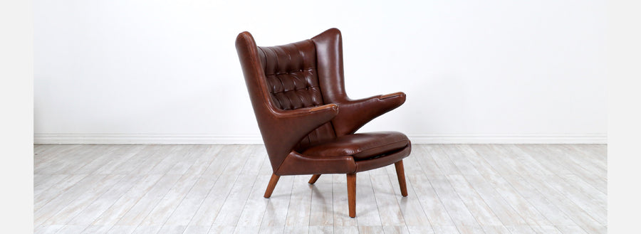 Hans J. Wegner Cognac Leather “Papa Bear” Chair for A.P. Stolen