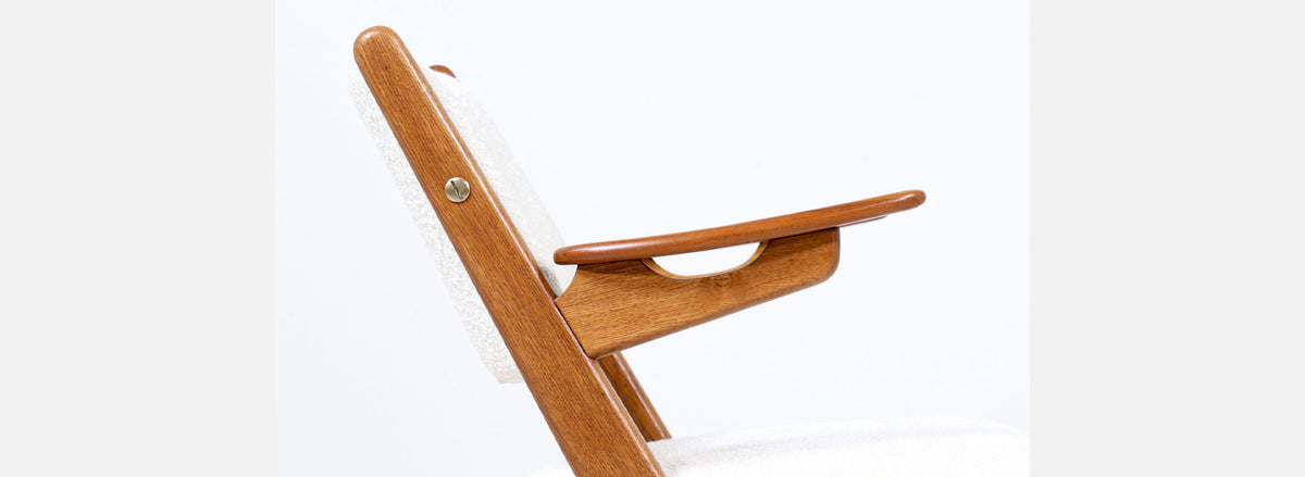 Danish Modern Sculpted Oak & Teak Arm Chair by Arne-Hovmand Olsen