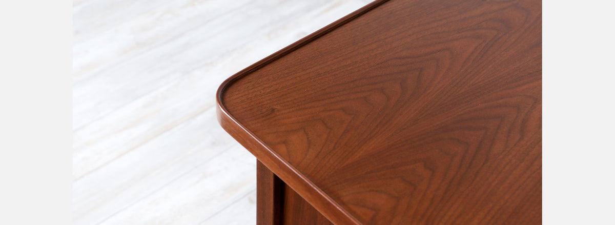 Jack Cartwright Walnut & Cane Executive Desk for Founders Co.