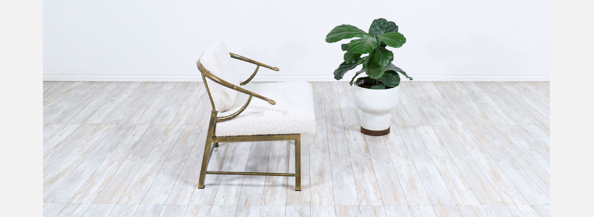 Mid-Century Modern Brass Accent Lounge Chair by Weiman / Warren Lloyd