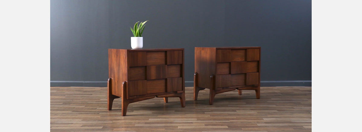 Mid-Century Modern Geometric Night Stands by American of Martinsville