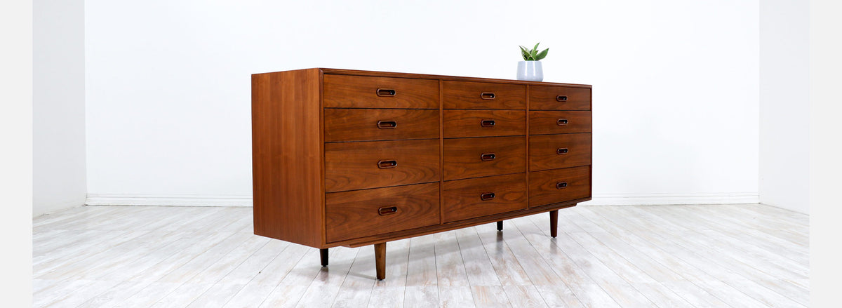 Jack Cartwright Walnut 12-Drawer Dresser for Founders Co.