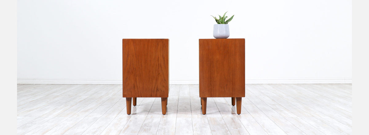 Danish Modern Teak Night Stands with Single Drawers