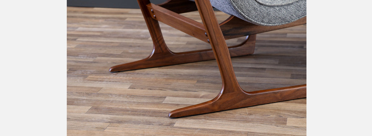 Mid-Century Modern Sculpted Sleigh-Base Lounge Chair by Hans Juergens