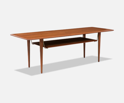 Peter Hvidt & Orla Mølgaard-Nielsen Teak & Cane Coffee Table for France & Søn
