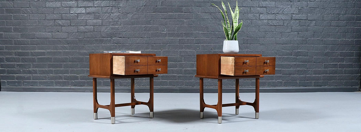 Mid-Century Modern Sculpted Floating Night Stands by Weiman