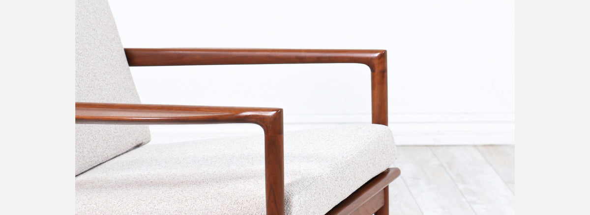 Ib Kofod-Larsen Walnut Lounge Chair for Selig