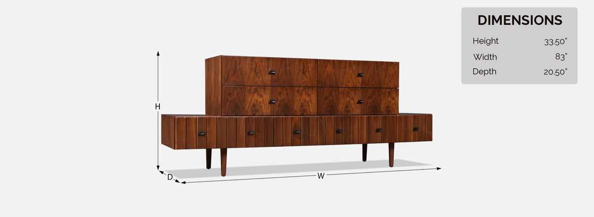 Mid-Century Canadian Brutalist Modular Dresser