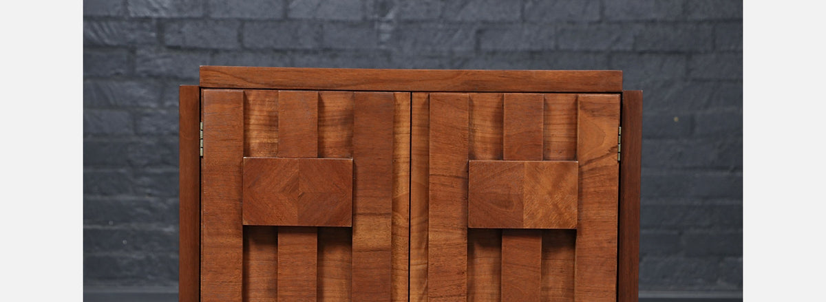 Single Mid-Century Brutalist Modern "Staccato" Night Stand by Lane