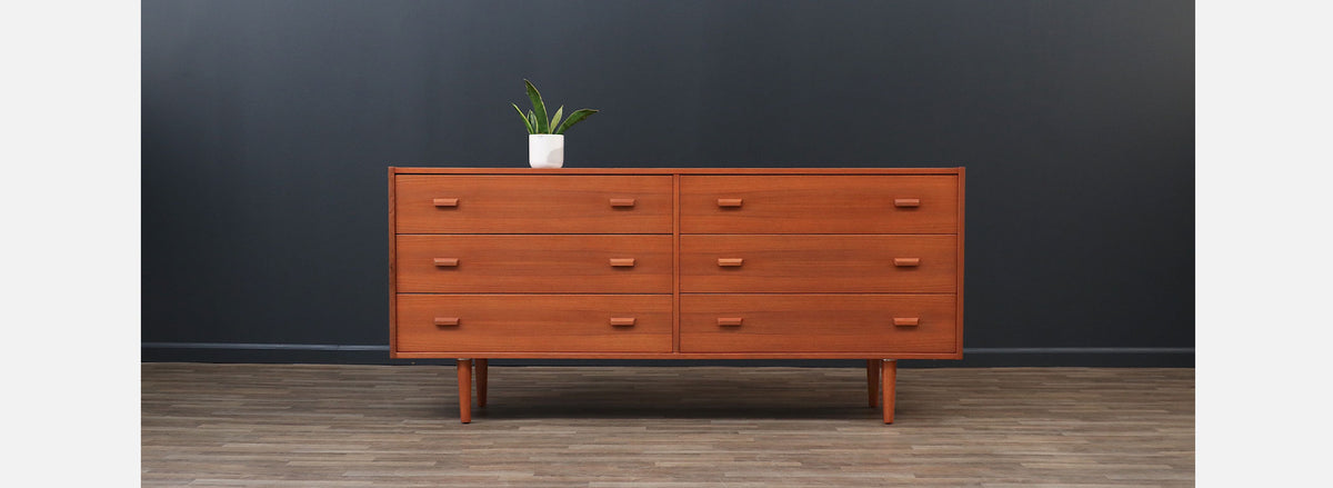 Danish Modern 6-Drawer Teak Dresser by Art Furn