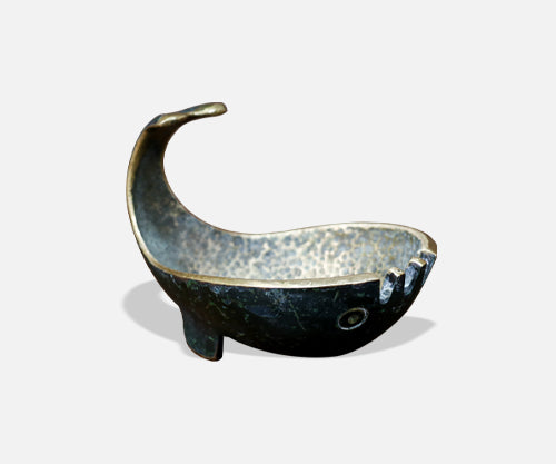 Maurice Ascalon Bronze Whale Ashtray for Pal-Bell Co.