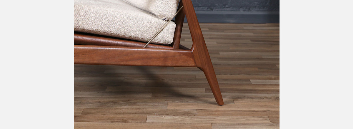 Milo Baughman Sculptural Walnut Reclining Chair for James Inc.