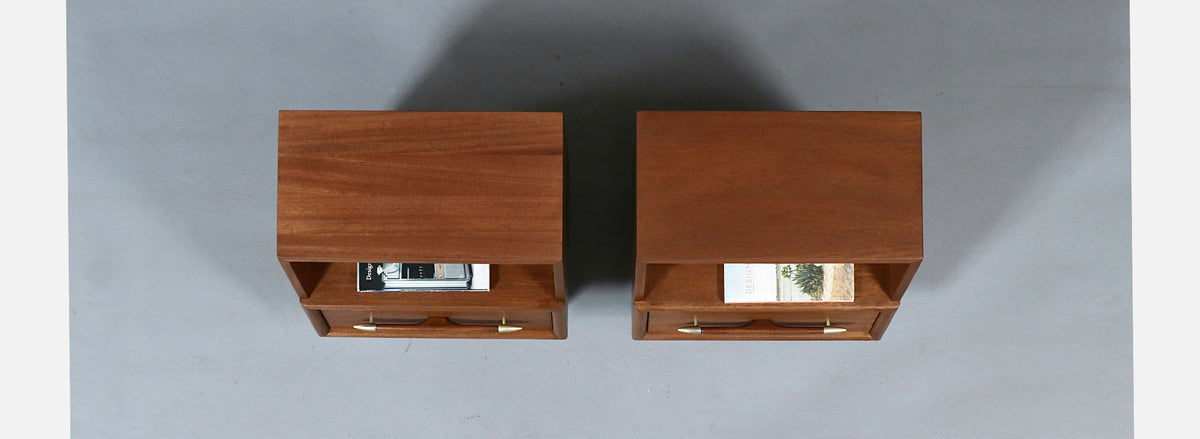 Californian Modern Night Stands w/ Bookcase by John Keal for Brown Saltman