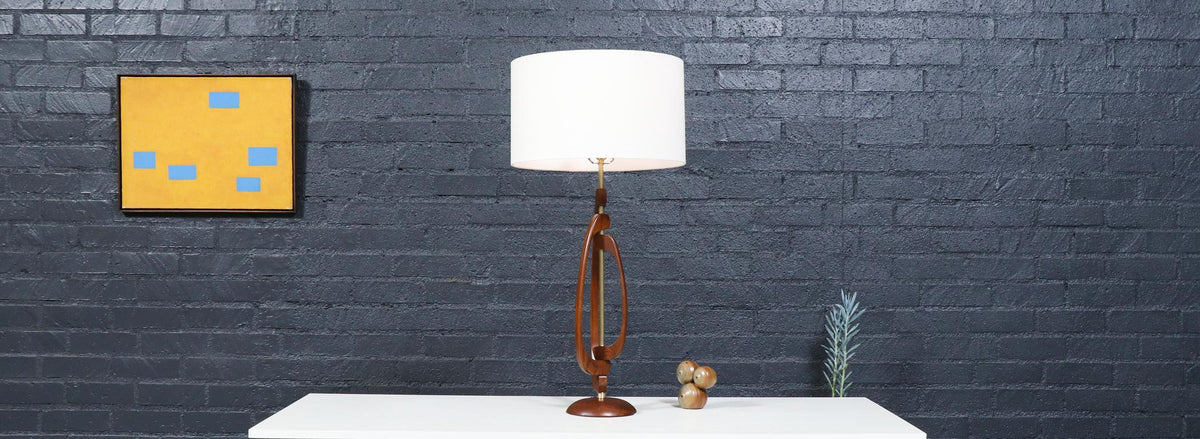 Mid-Century Sculpted Table Lamp by Roller Lamp Co.