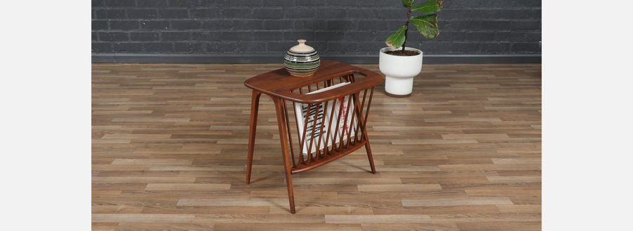 Vintage Arthur Umanoff Spindle Side Table w/ Magazine Shelf