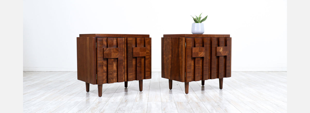 Mid-Century Modern "Stacatto" Night Stands by Lane Furniture 