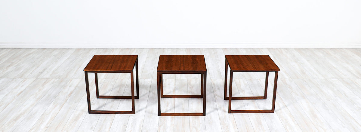 Kai Kristiansen Model-33 Rosewood Interlocking Cube Nesting Tables