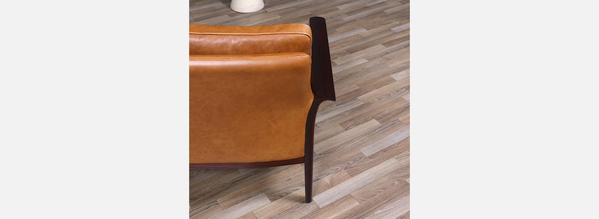 Fredrik Kayser Model-934 Rosewood & Leather Sofa